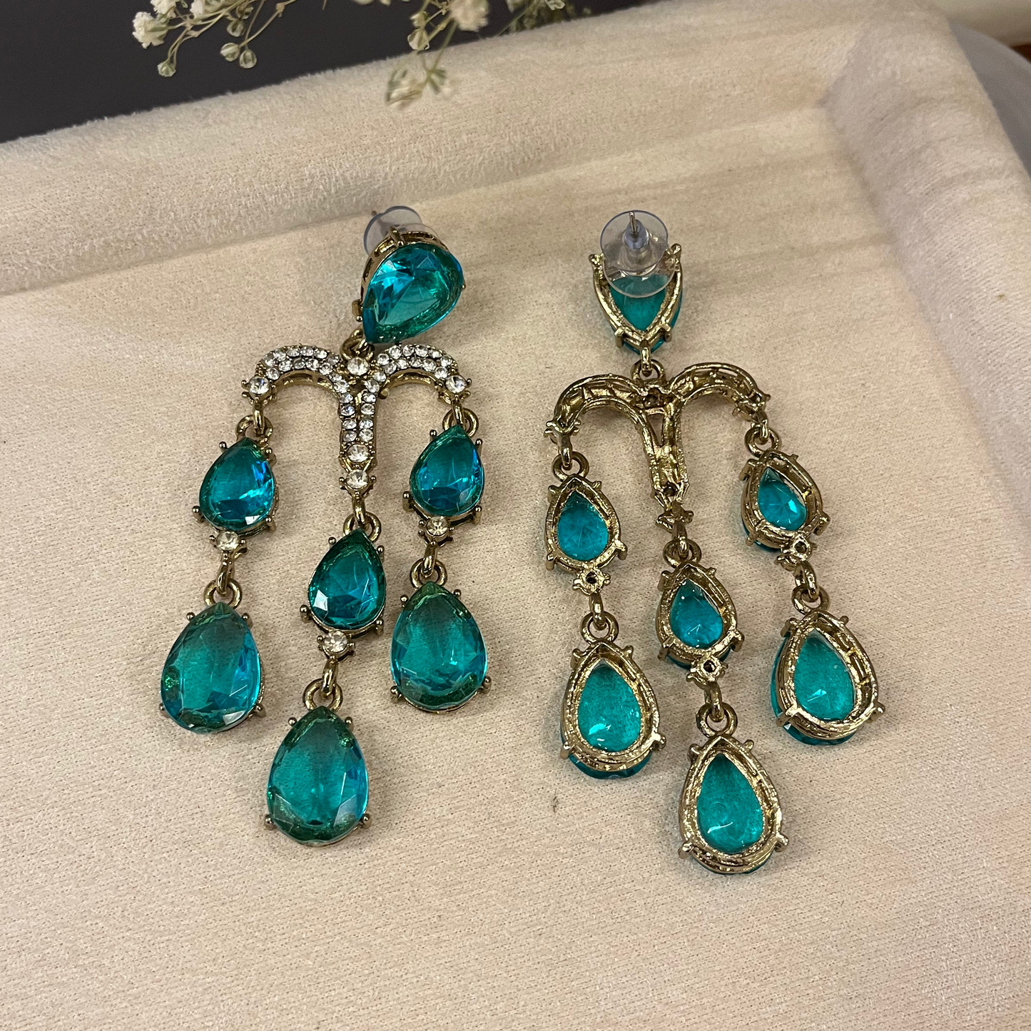Stone Zircon Drop Earrings