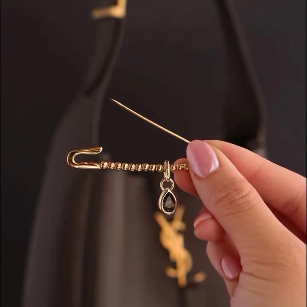 Gold Bag Pin Without Charms