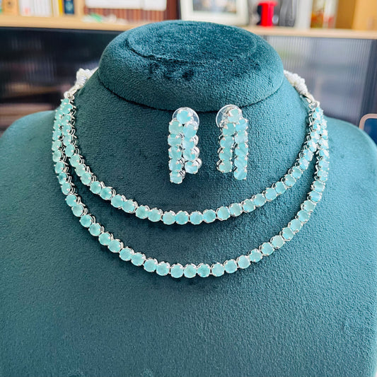 Mint Double Layered Necklace Set