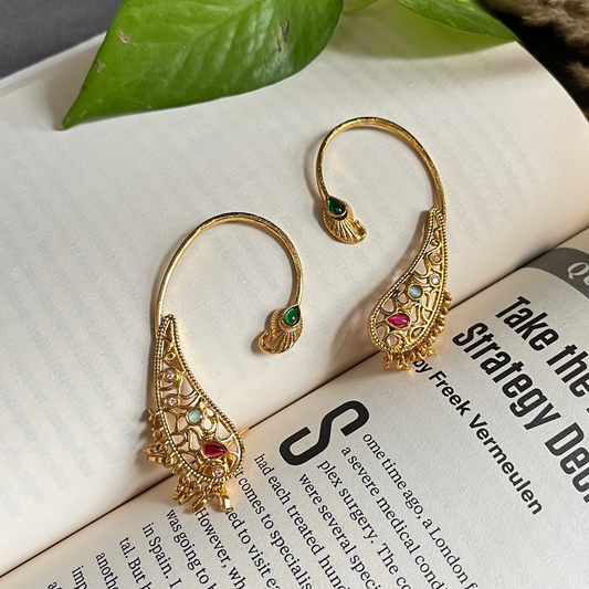 Gold Polish Ear Cuff Earrings