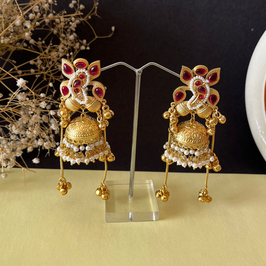 Bird Kasmiri Jhumka Earrings