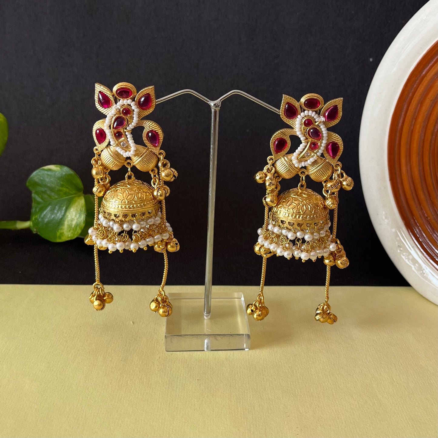 Bird Kasmiri Jhumka Earrings