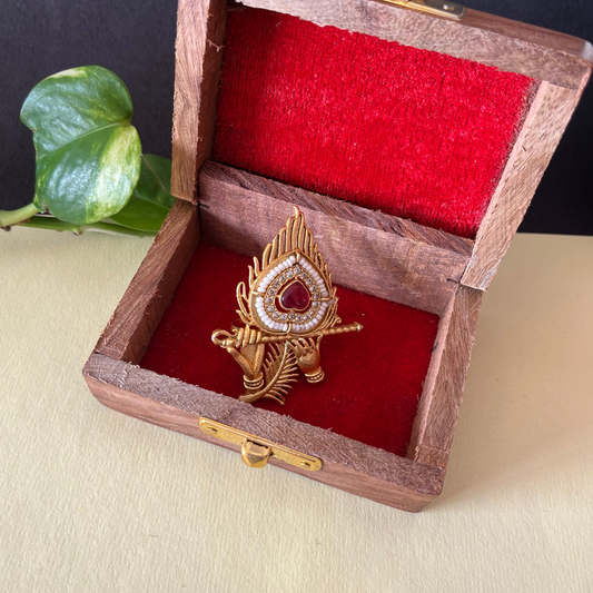 Krishna Brass Finger Ring