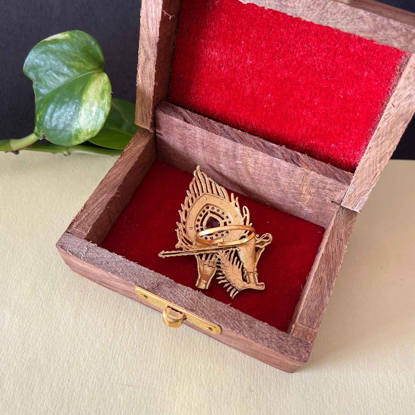 Krishna Brass Finger Ring