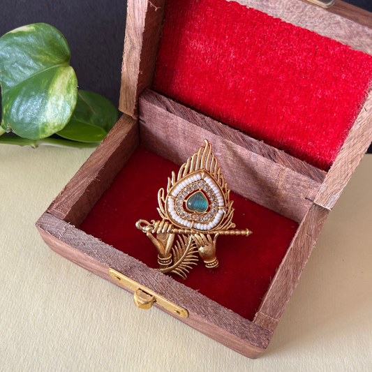 Krishna Brass Finger Ring