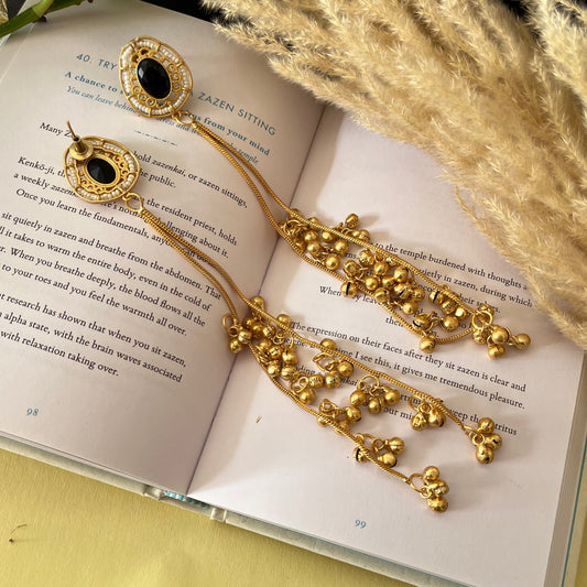Stone Ghungroo Kashmiri Earrings