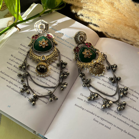 Dual Tone Kashmiri Earrings