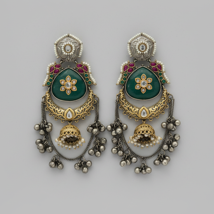 Dual Tone Kashmiri Earrings