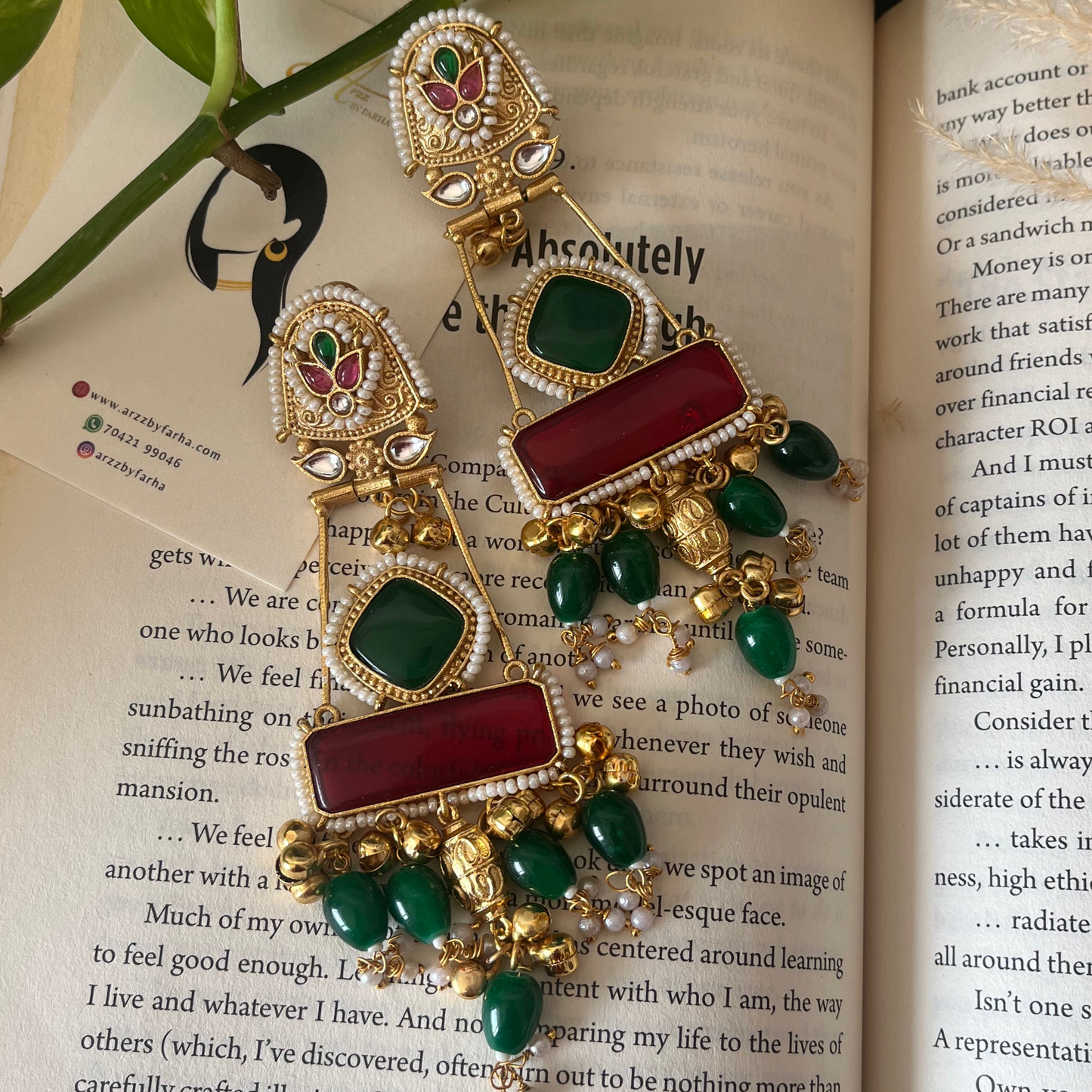 Stone & Beads Dangler Earrings