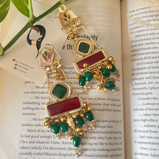 Stone & Beads Dangler Earrings