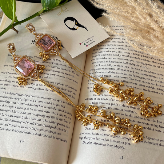 Glass Stone Kashmiri Earrings