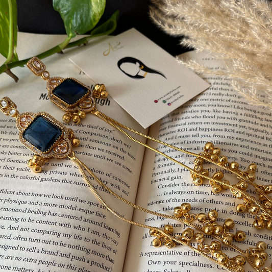 Glass Stone Kashmiri Earrings