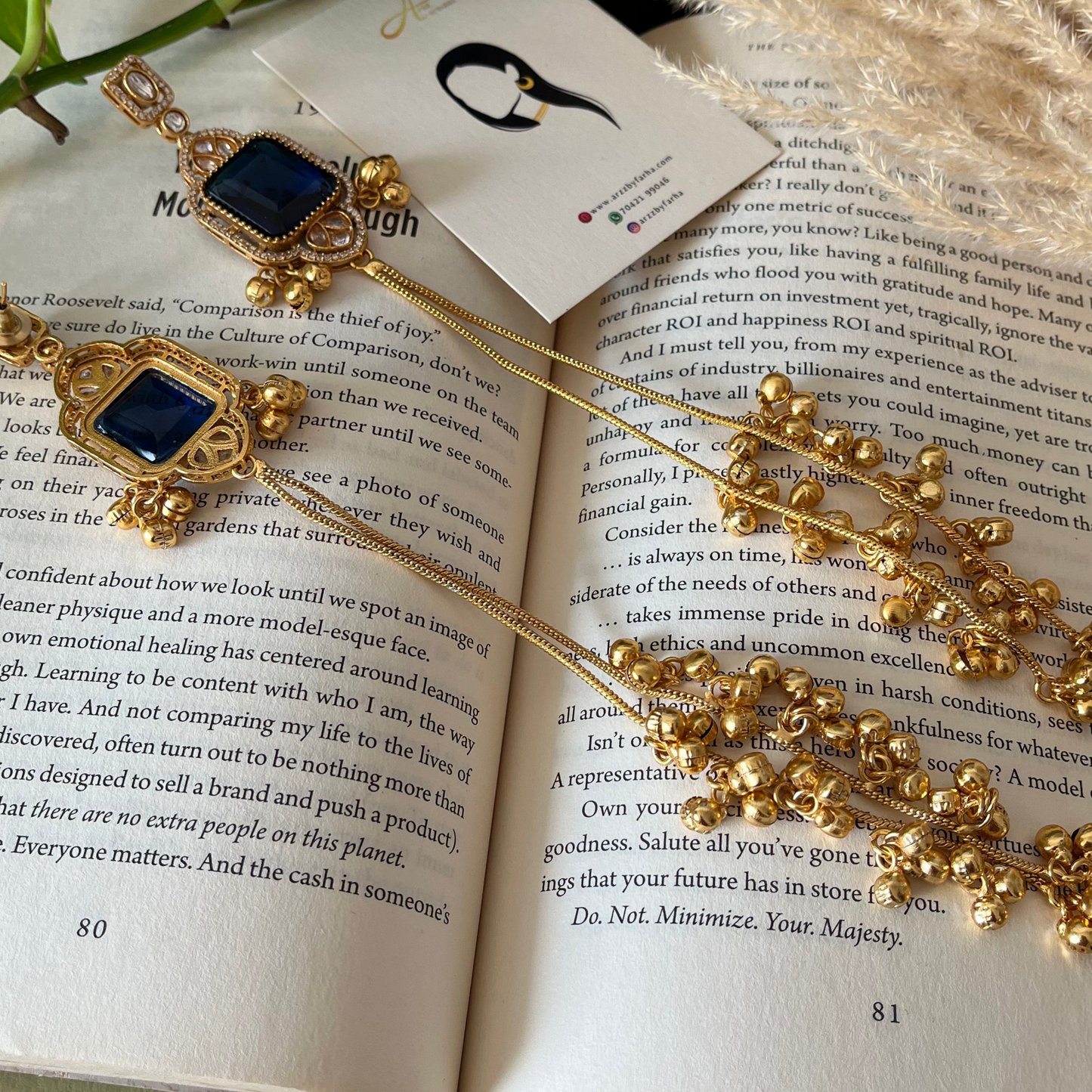 Glass Stone Kashmiri Earrings
