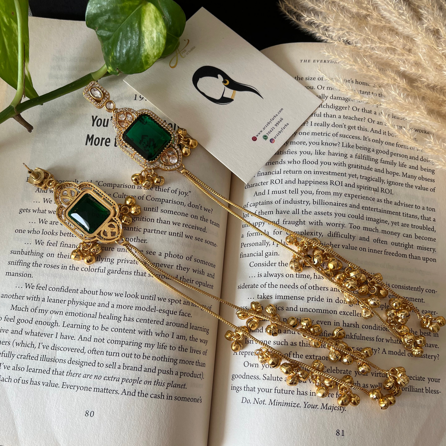 Glass Stone Kashmiri Earrings