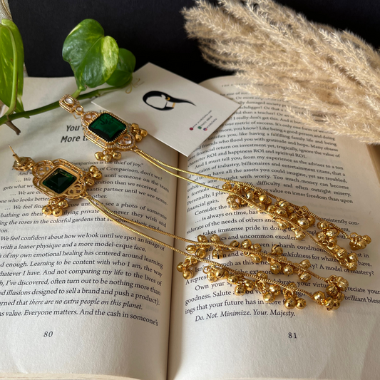 Glass Stone Kashmiri Earrings