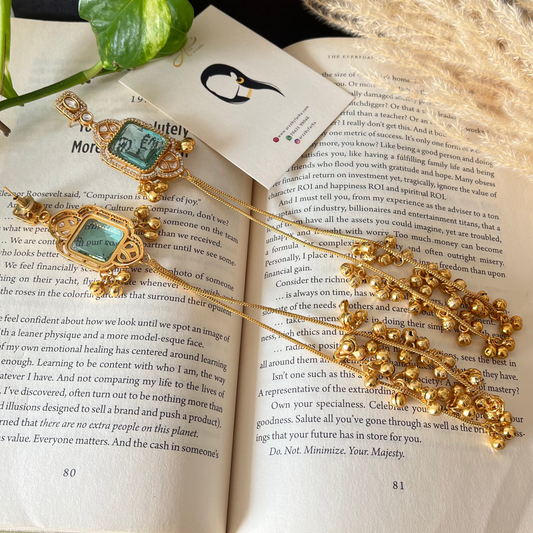 Glass Stone Kashmiri Earrings
