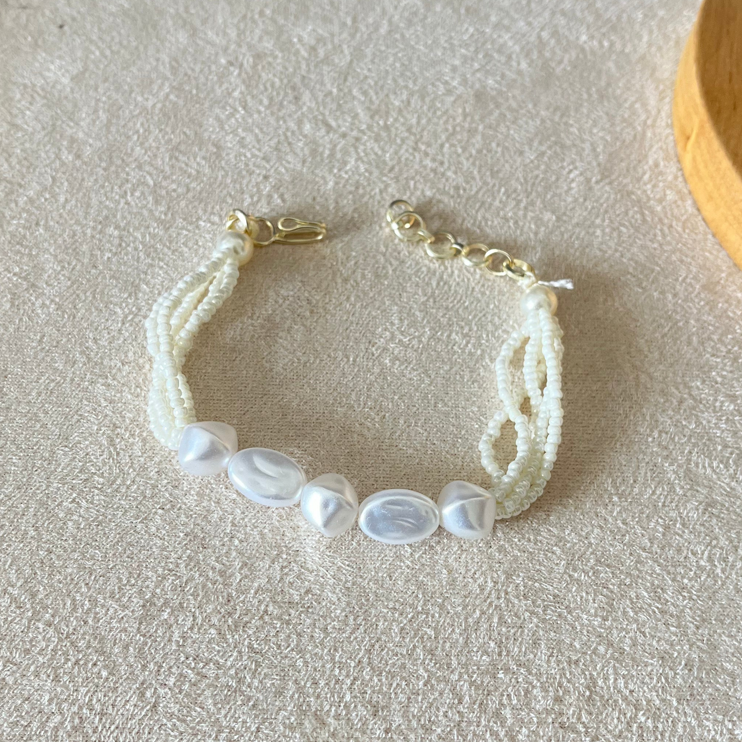 White Pearl Chain Bracelet