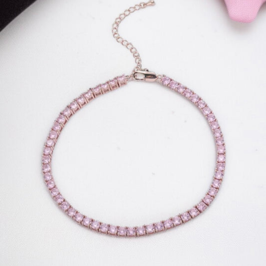 Pink Tennis Chain Bracelet