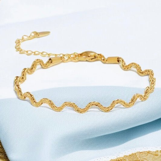 Zigzag Gold Chain Bracelet