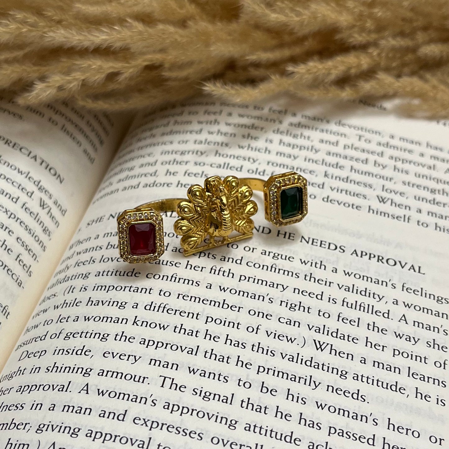 Peacock Stone Statement Ring