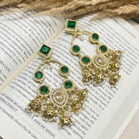 Green Stone AD Earrings