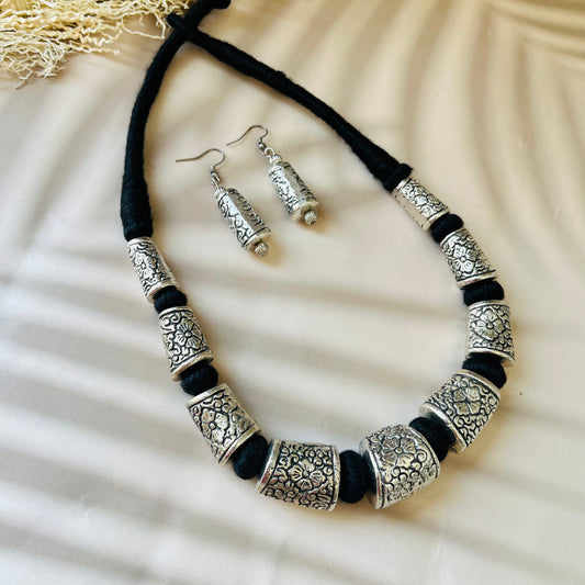 Silver Brass Necklace Set