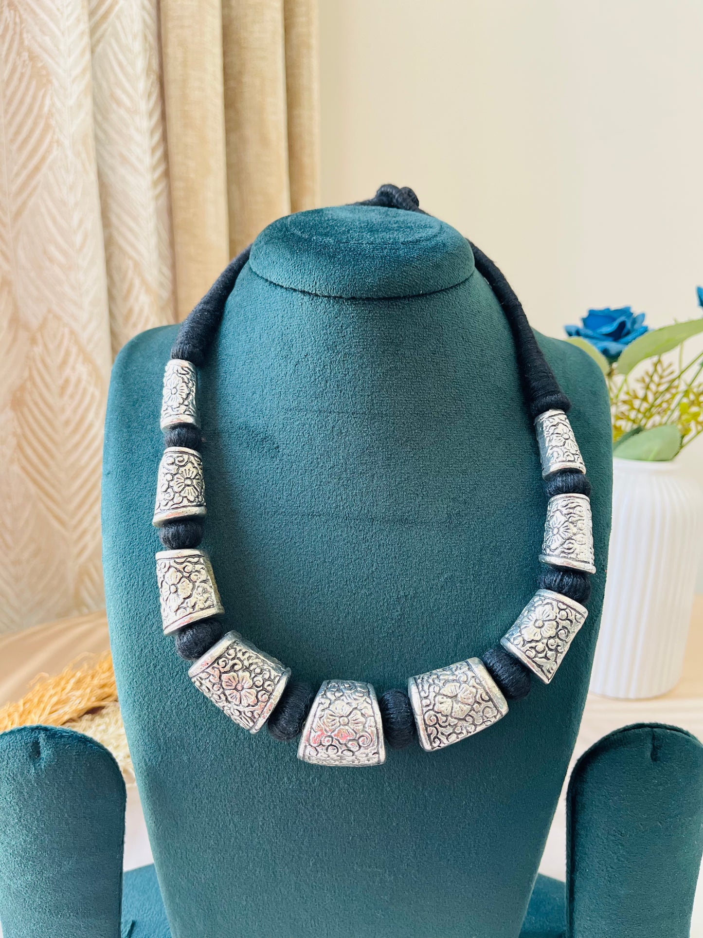 Silver Brass Necklace Set