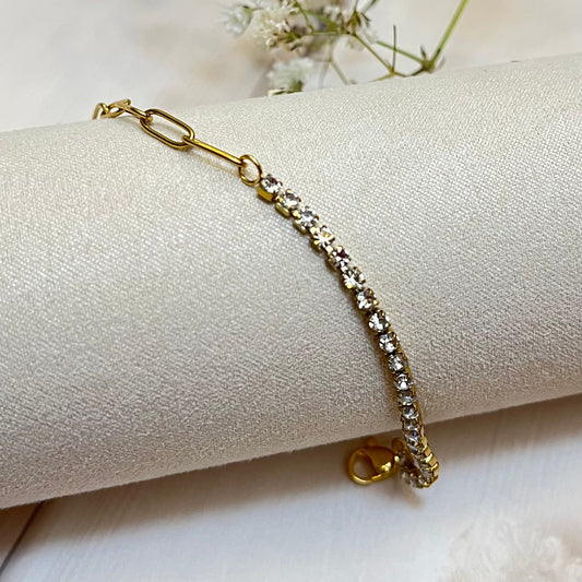 Tennis Paperclip Chain Bracelet