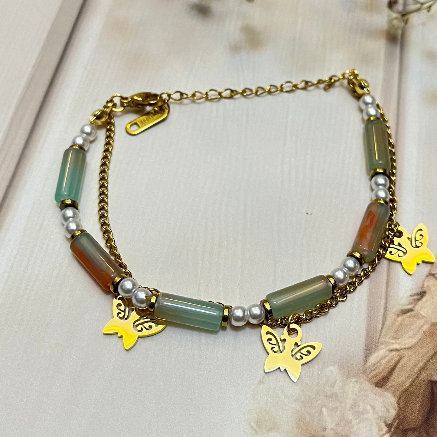 Double Chain Beads Bracelet