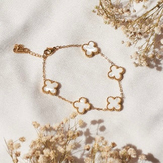 White Clover Chain Bracelet