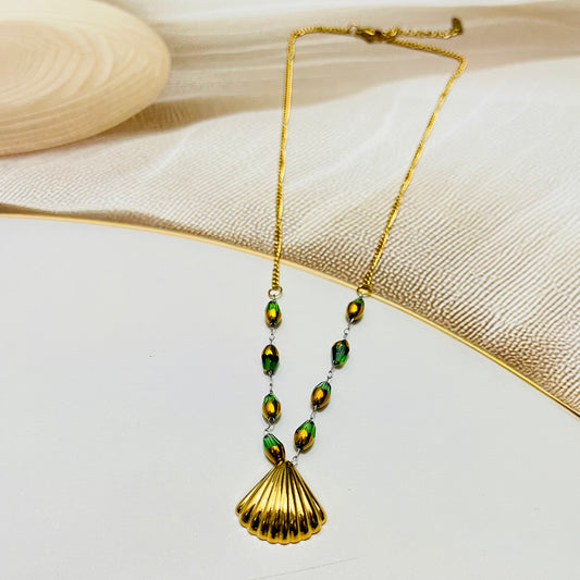 Gold Shell Pendant Necklace