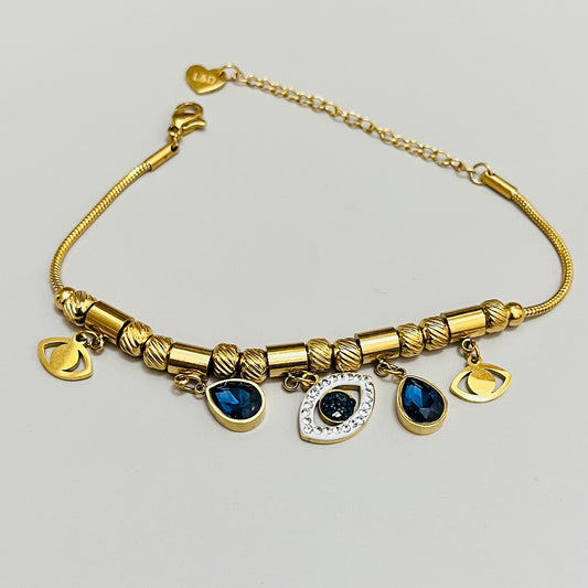 Blue Evil Eye Chain Bracelet