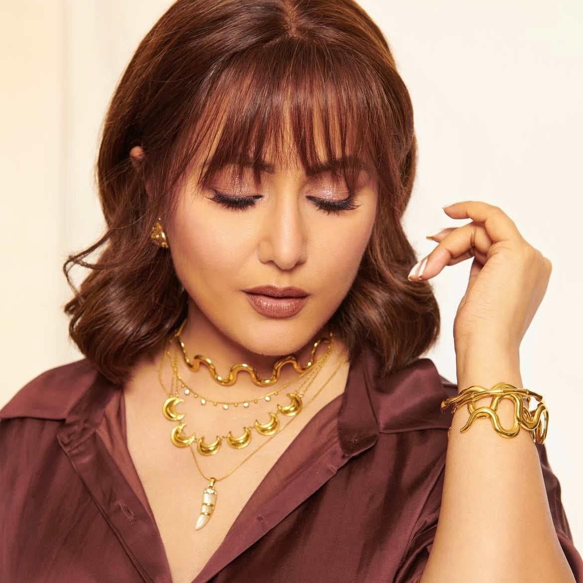 Hina Khan Inspired Moon Necklace
