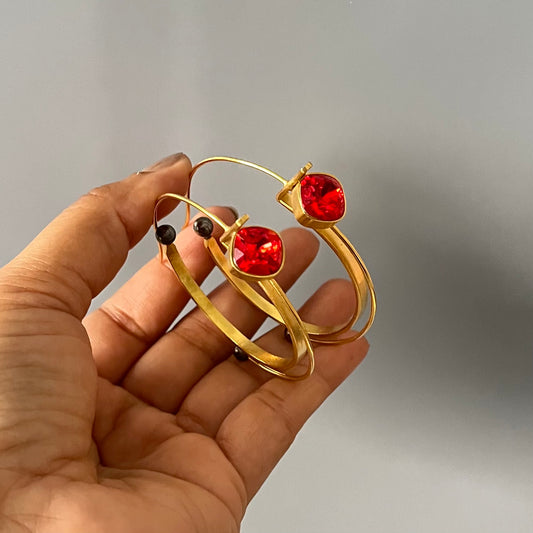 Semi Precious Stone Hoop