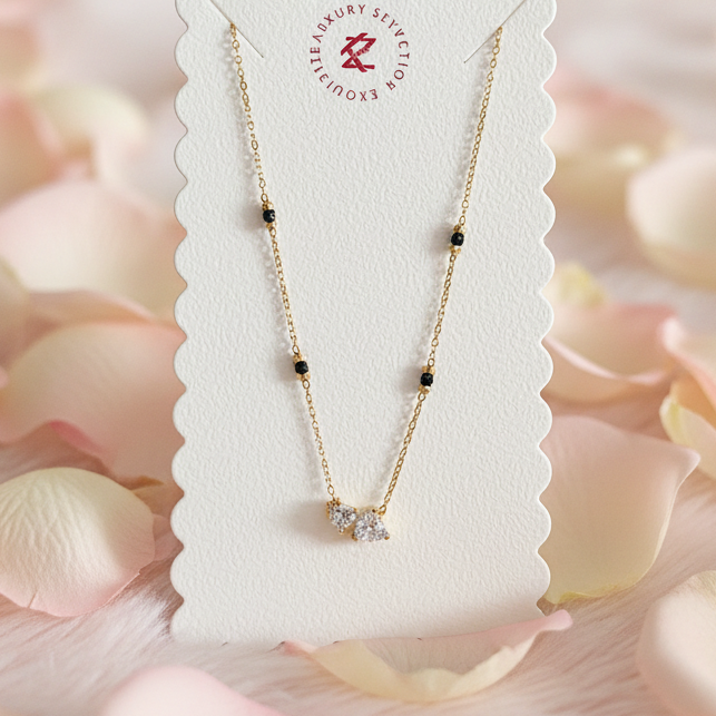 Antitarnish Double Heart Mangalsutra
