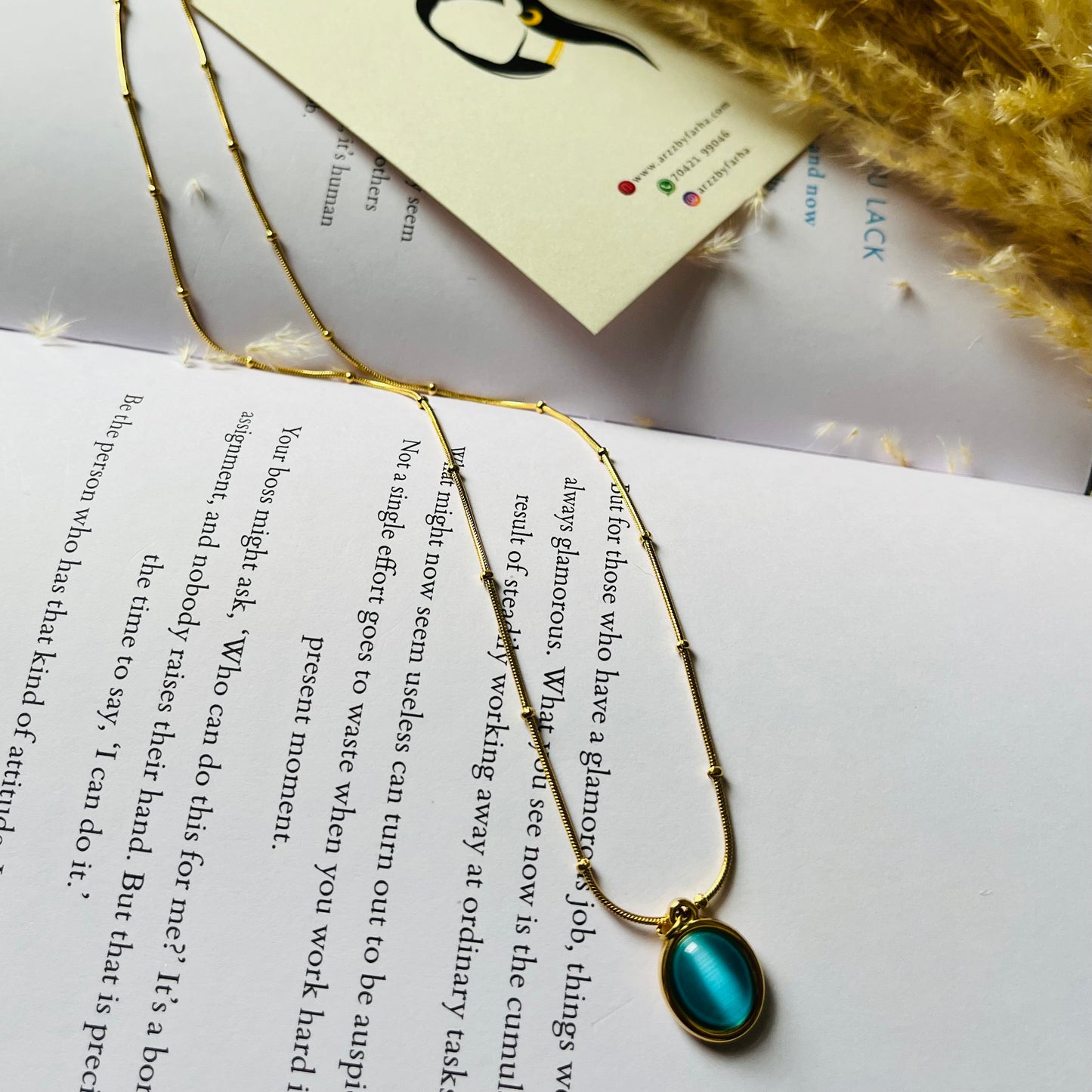 Sky Blue Stone Pendant Necklace