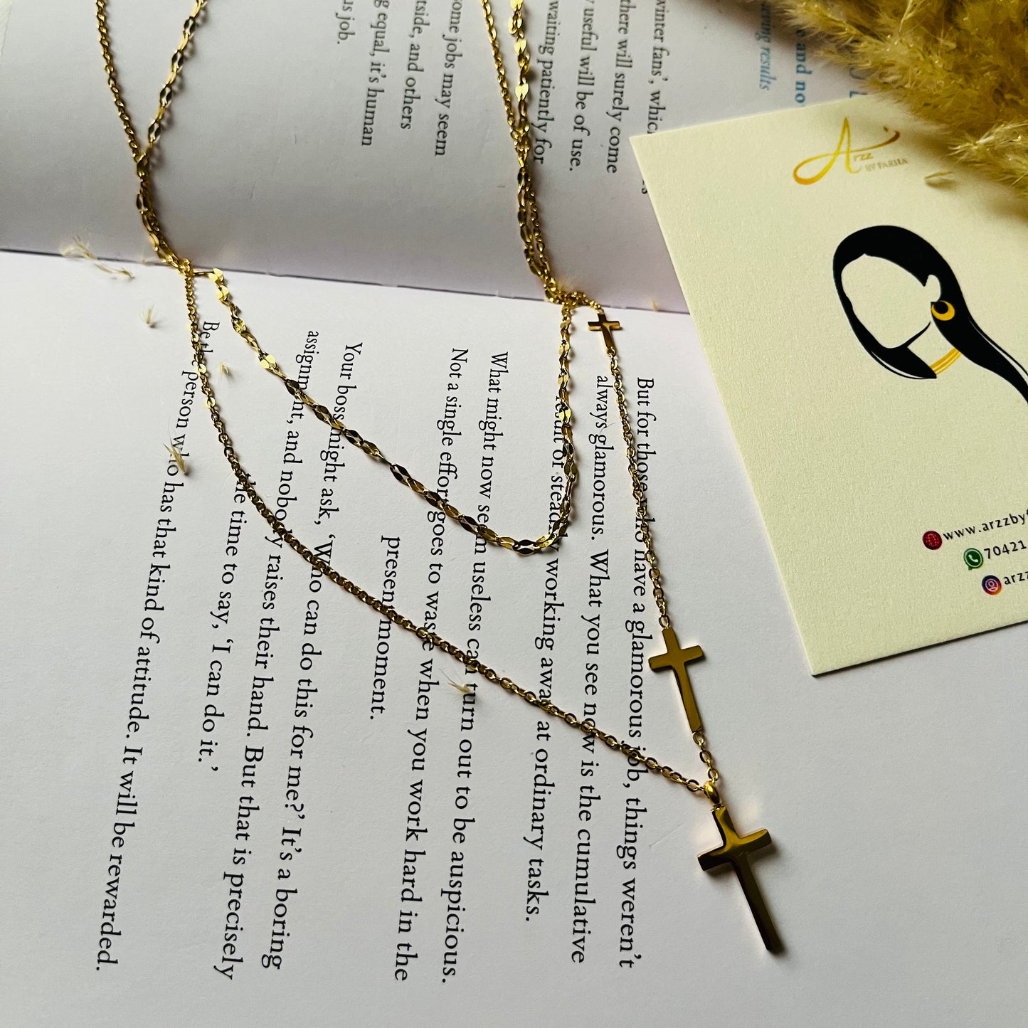 Double Layer Cross Chain Necklace