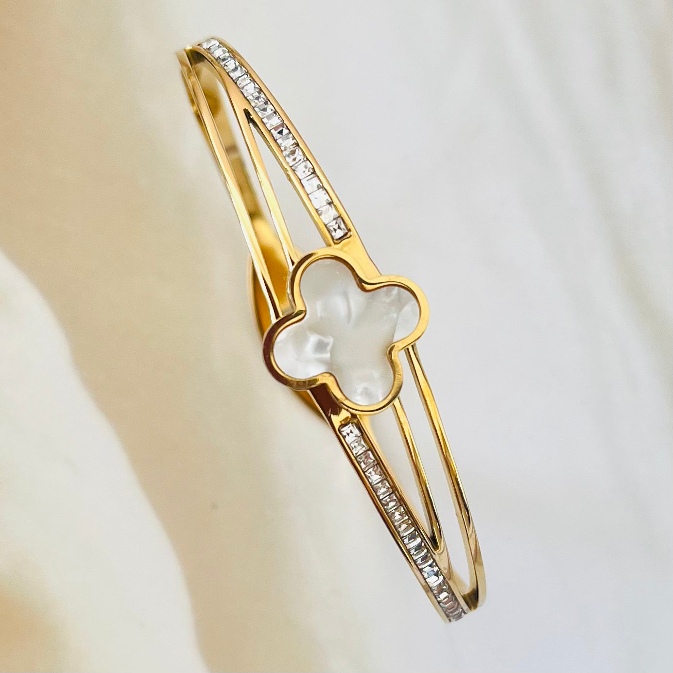 White Clover AD Studded Bracelet