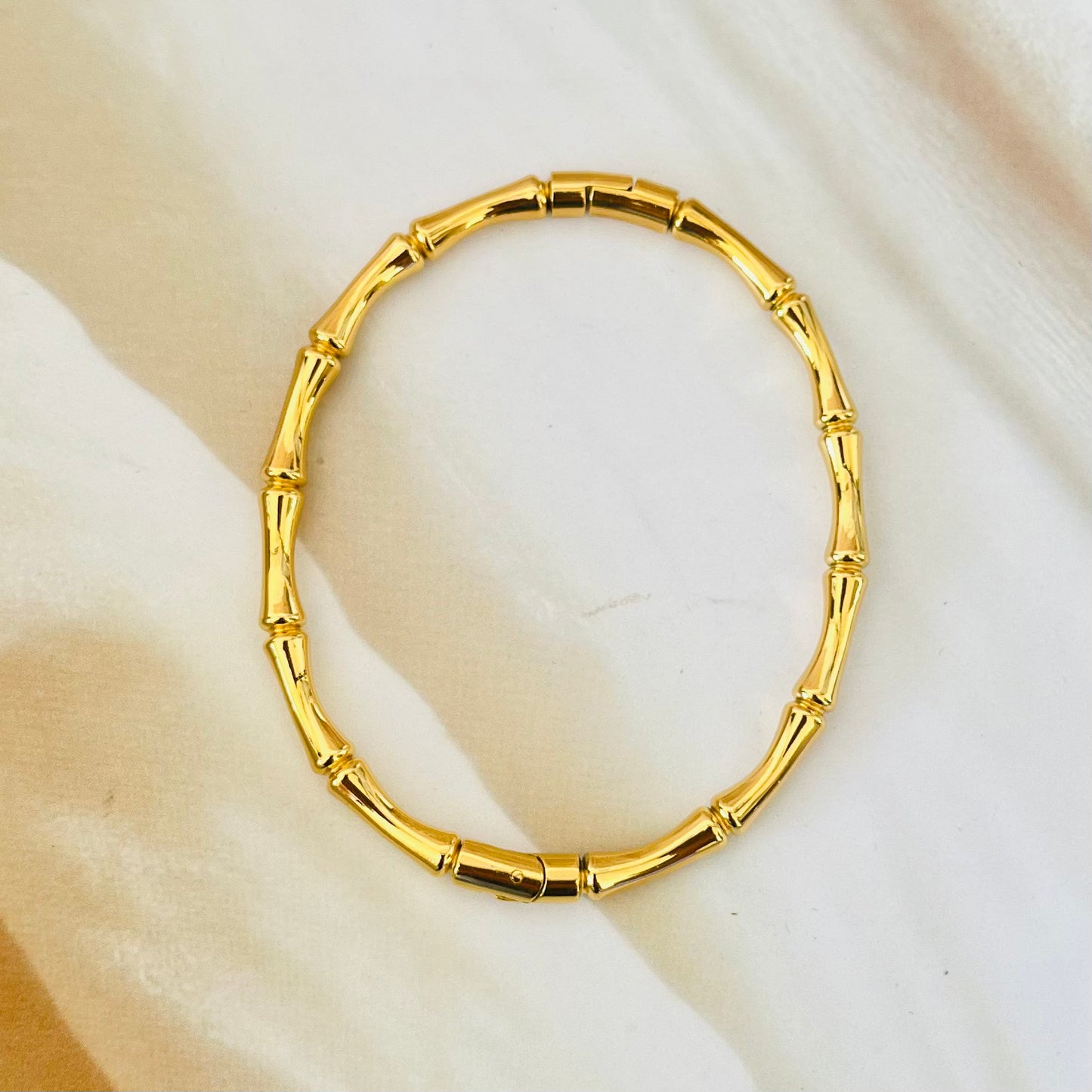 Bamboo Gold Bangle Bracelet