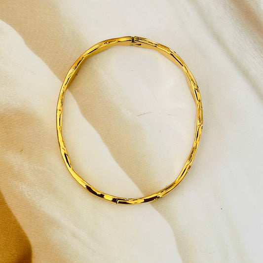 AD Studded Curve Bangle Bracelet