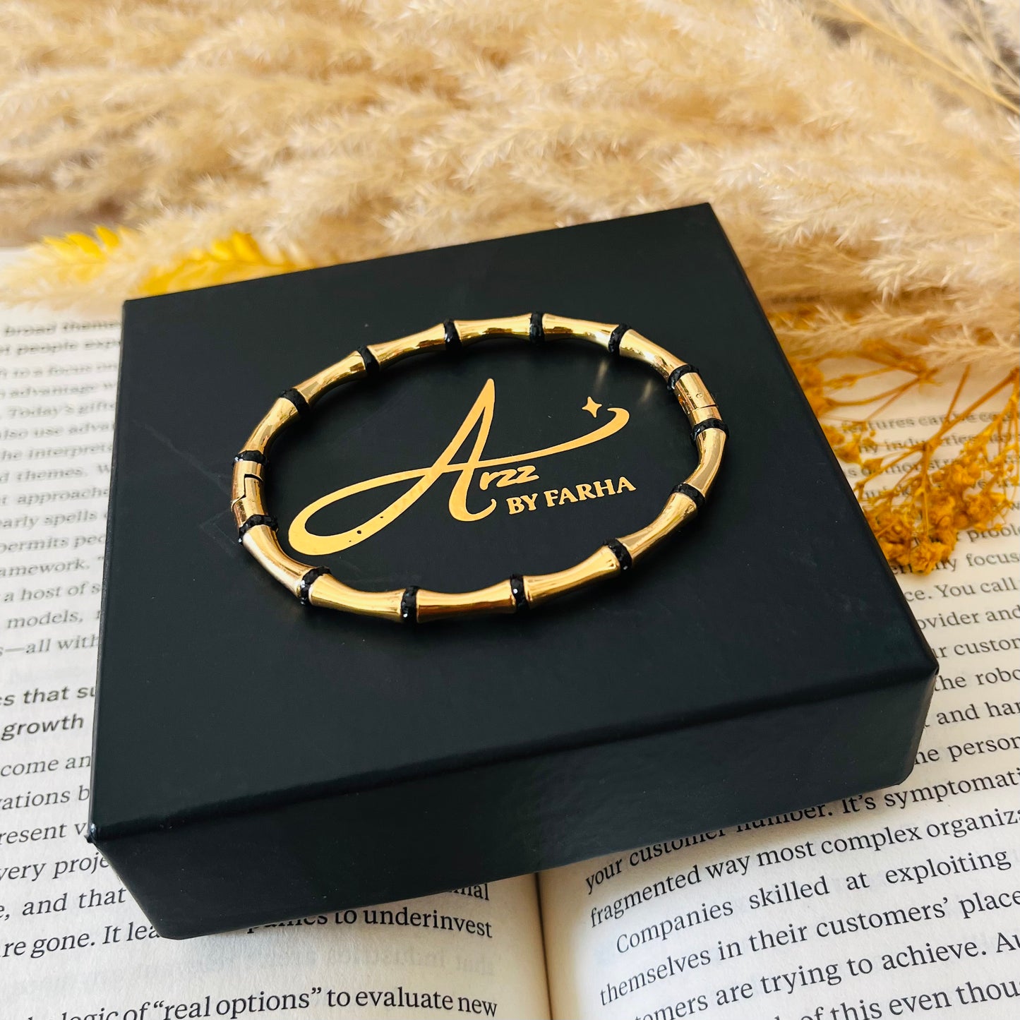 Black & Gold Bamboo Bracelet