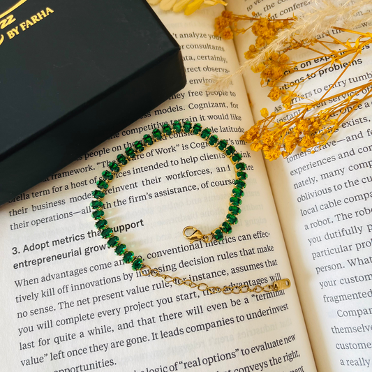 Green Tennis Chain Bracelet