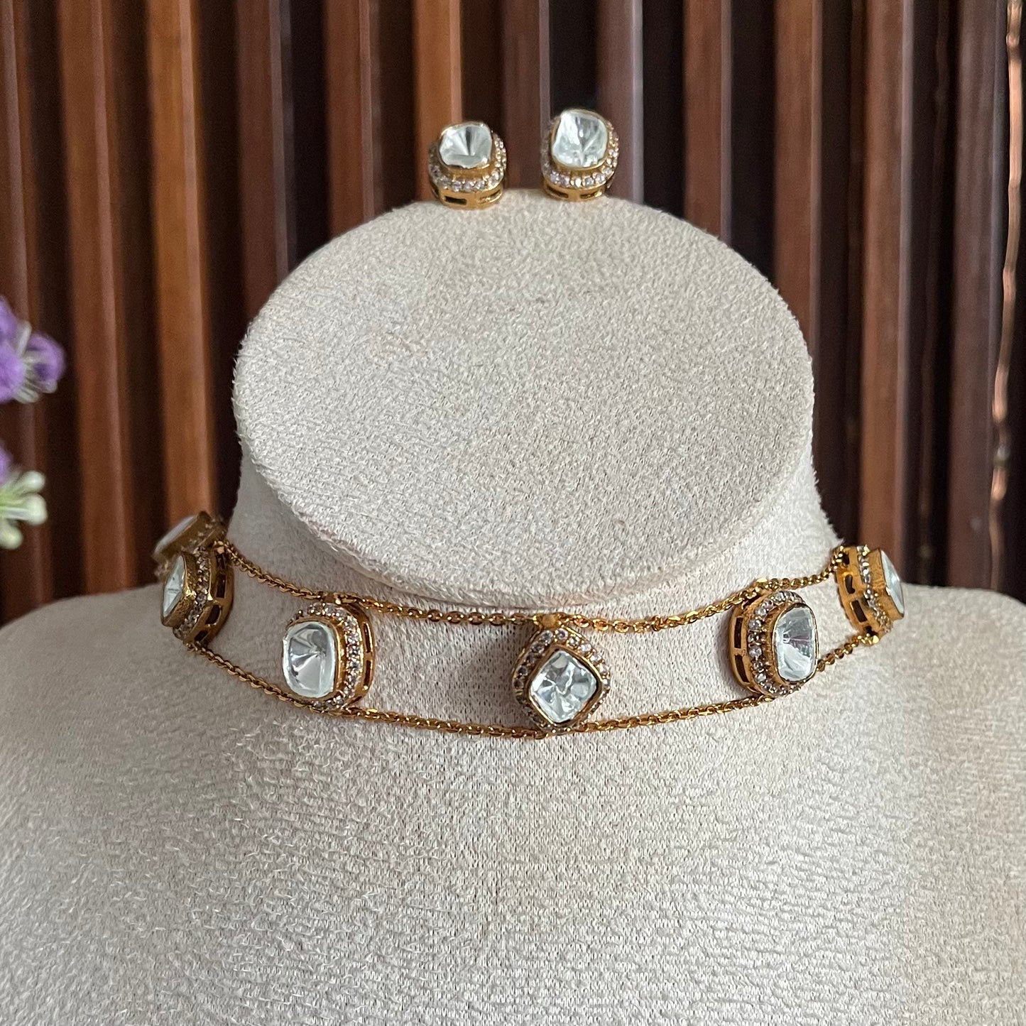 Moissanite Choker Necklace Set