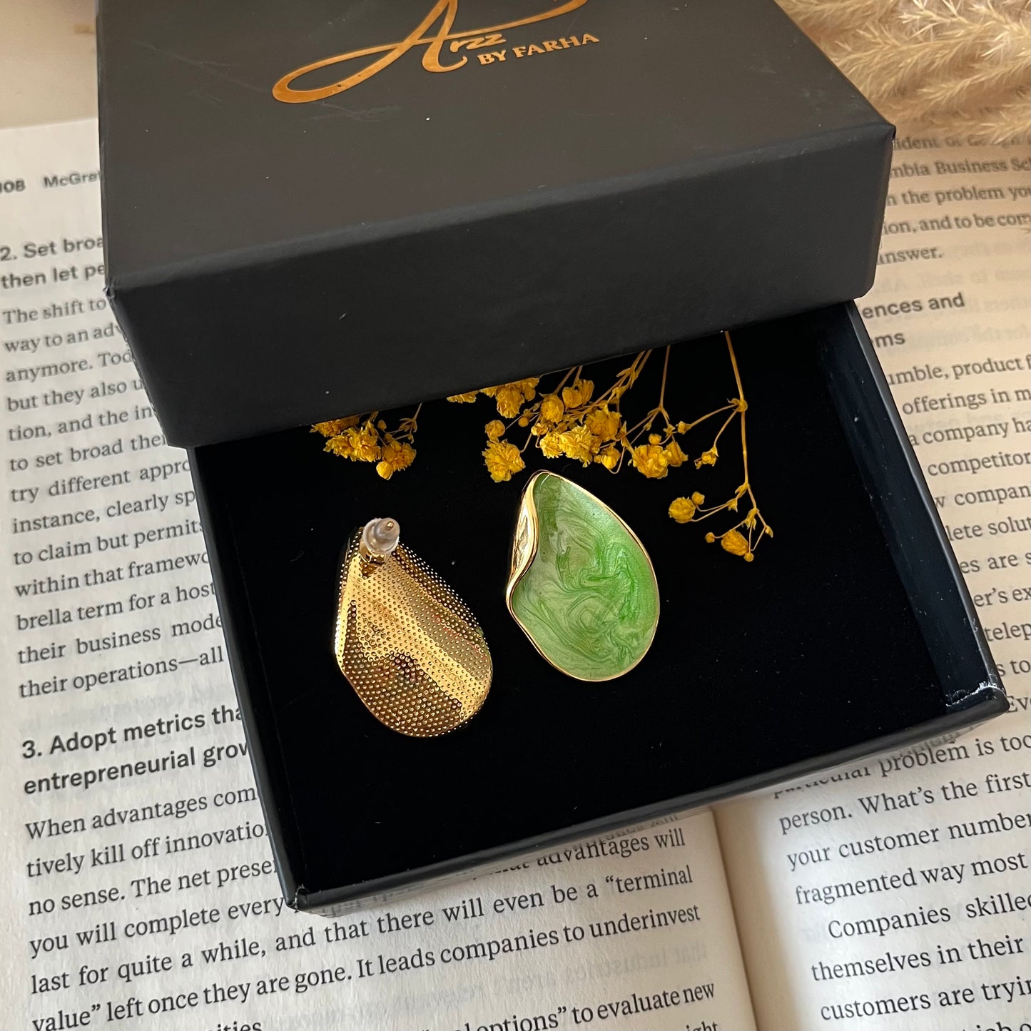 Pista Green Studs Earrings