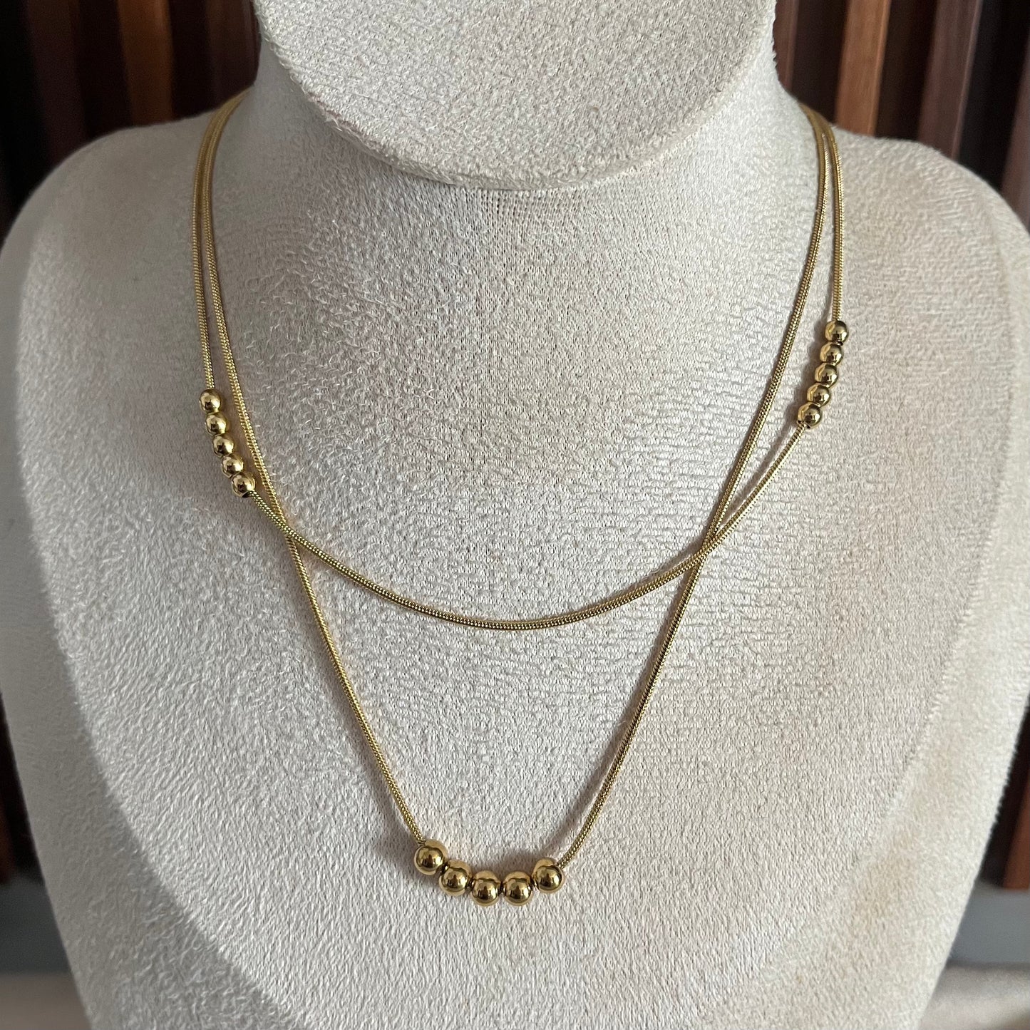 Double Layered Gold Chain Necklace