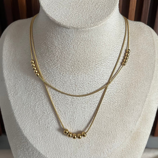 Double Layered Gold Chain Necklace