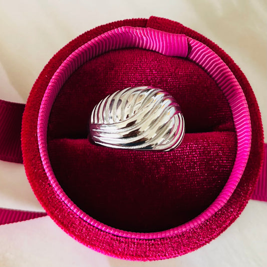 Silver Texture Men's Ring