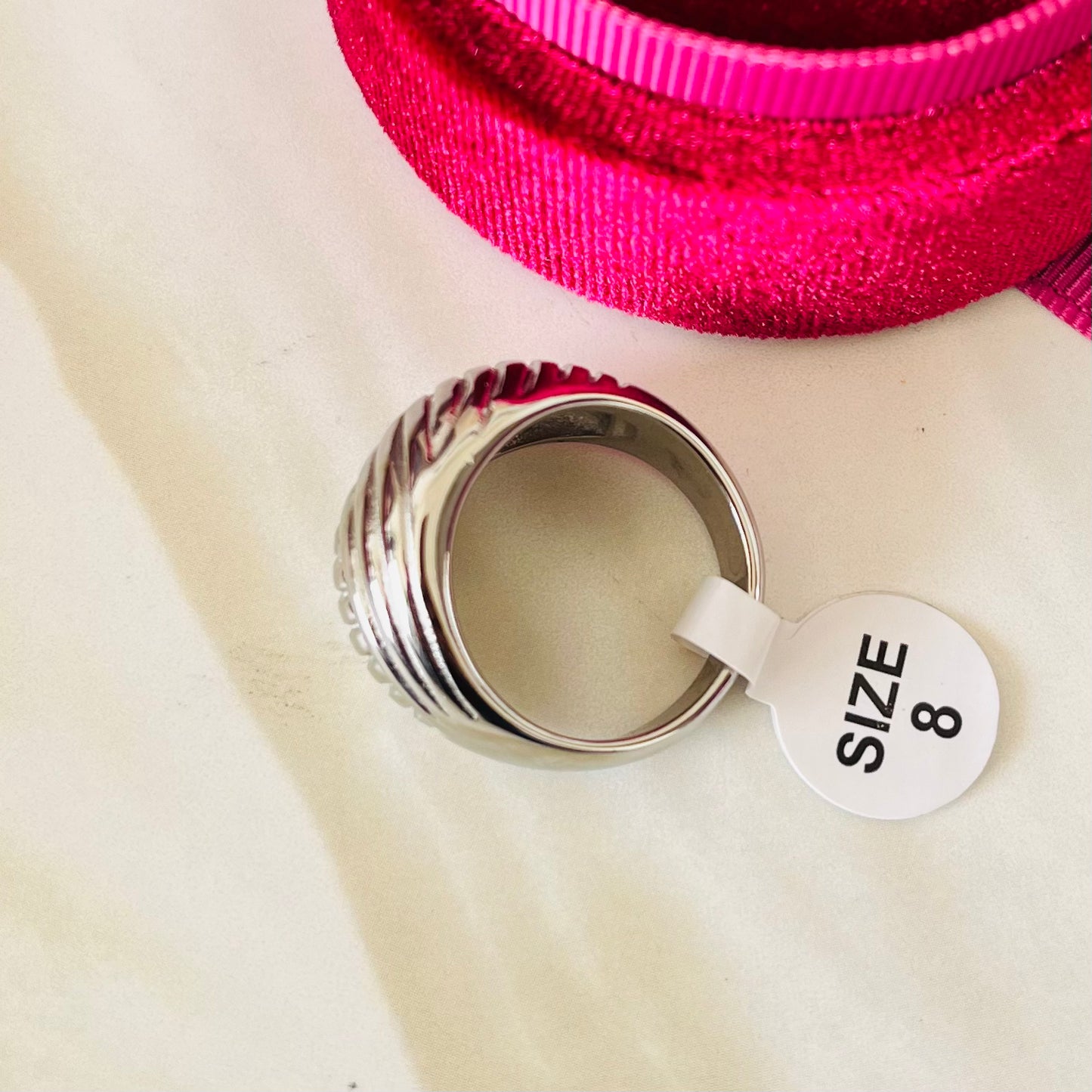 Silver Texture Men's Ring