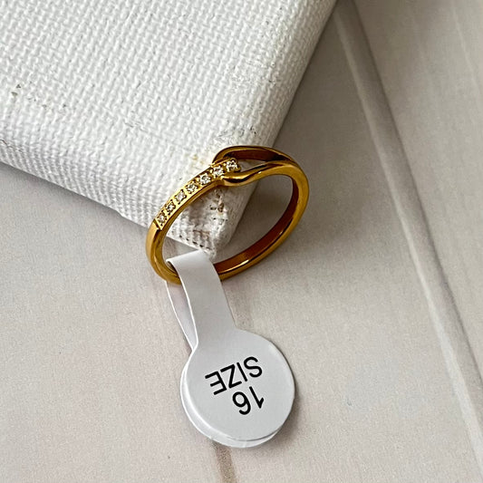 AD Studded V Shaped Ring