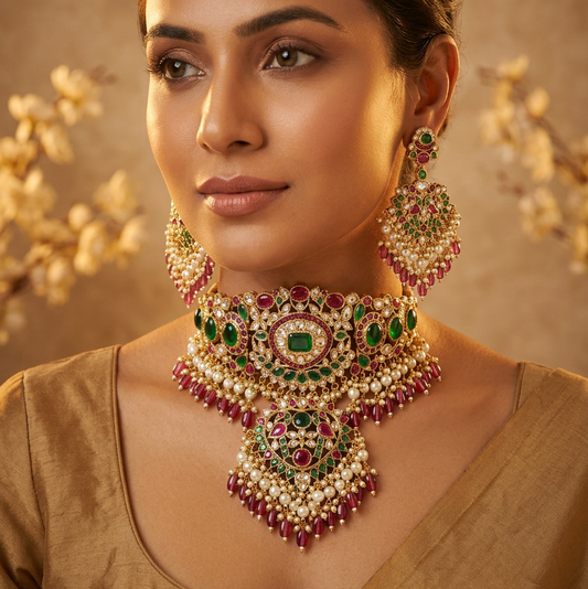 Polki Kundan Necklace Set